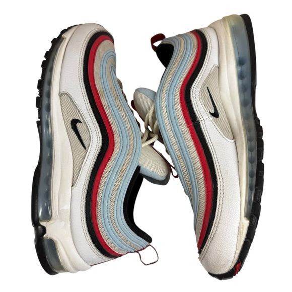 Nike Air Max 97 White Red Light Blue Running Sneakers Men’s Size 11 - Picture 11 of 15